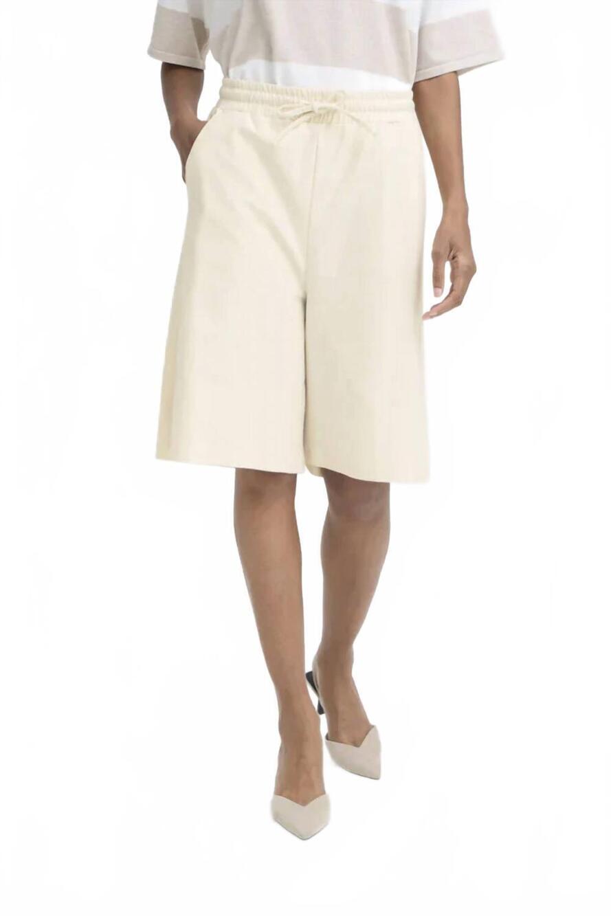 NEW ICHI kate denim shorts in beige
